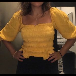 Summery yellow flirty top